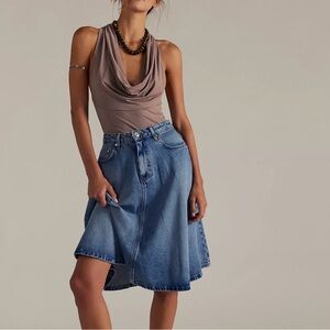 Free People we the free Stylish Blue Denim Skirt